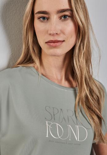 T-Shirt mit Wording Grün 40