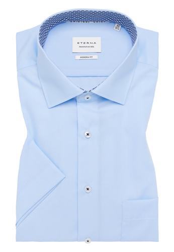 Original Shirt Popeline Kurzarm 40/Kurzarm MODERN FIT - Hellblau