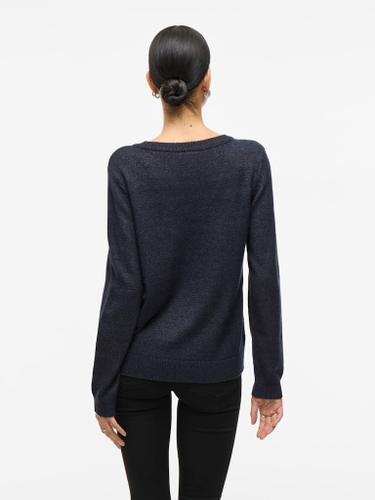 VIRIL O-NECK L/S KNIT TOP - NOOS Blau XL