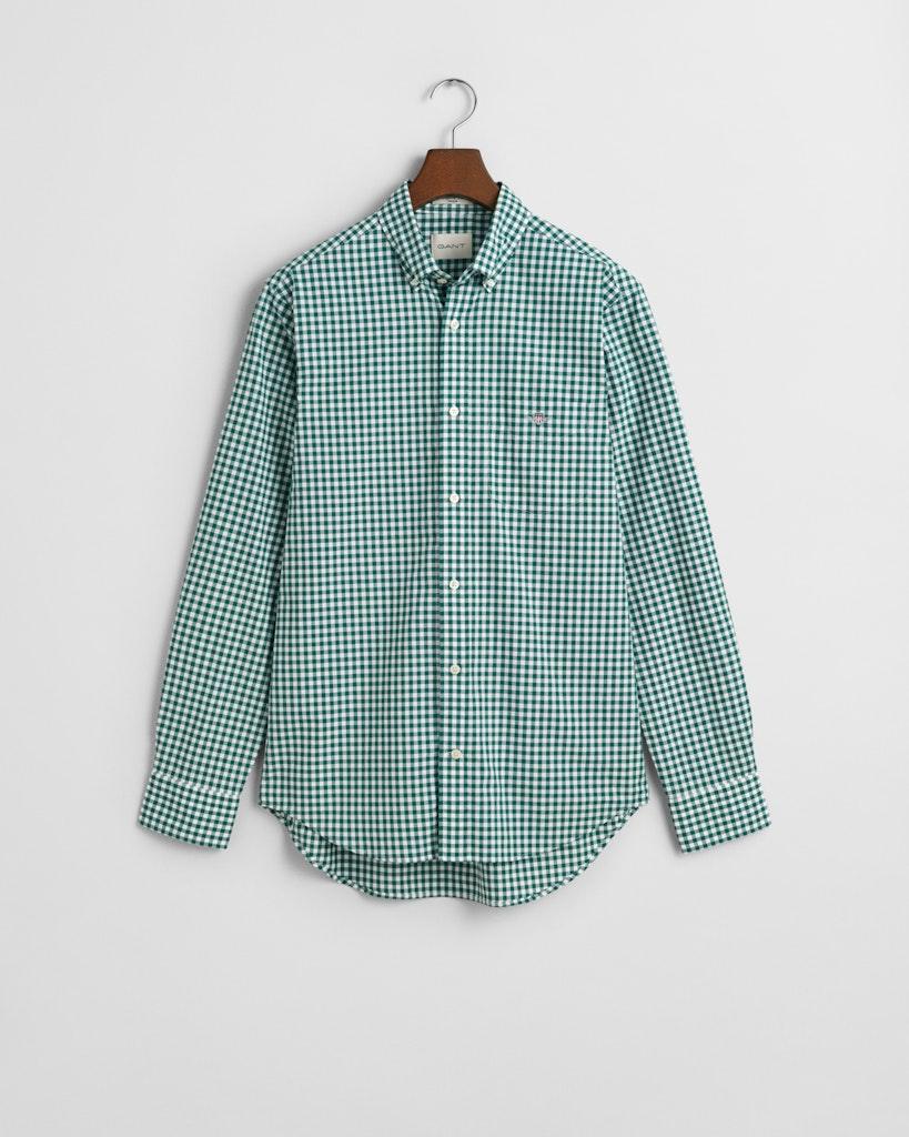Regular Fit Classic Popeline Hemd mit Vichy-Karo Grün M