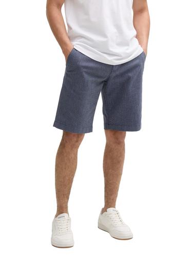Regular Chino Shorts aus Baumwolle 33 Regular Fit - Navy Blue White Structure