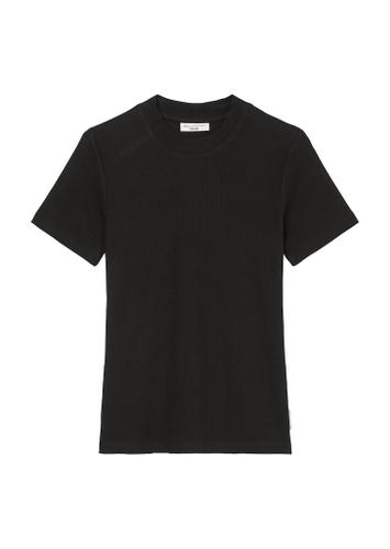 Ripp-Jersey-T-Shirt slim Blau S