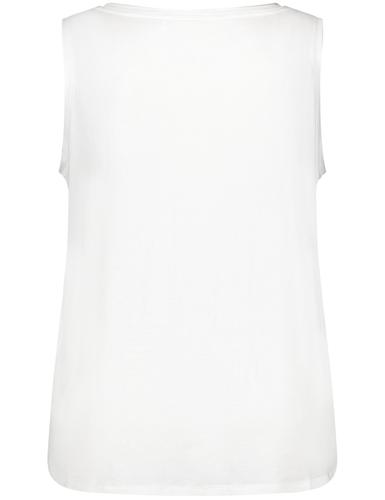 Basic-Top mit Seitenschlitzen 46 Figurumspielend - White