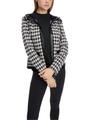 Chickcheck-Jacke mit Kapuze 42 - Black And White