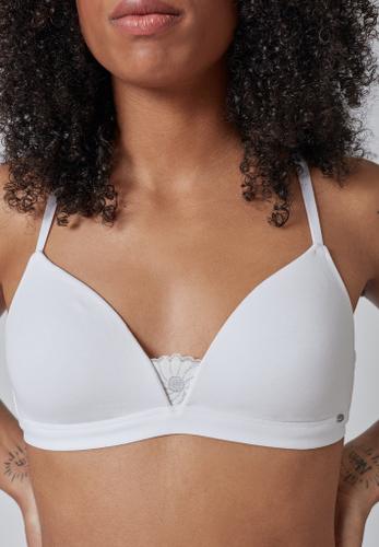 Skiny Damen Triangel gepaddet CottonLace Essentials Weiß 70 B