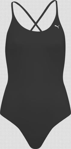 PUMA Damen Badeanzug SWIM WOMEN V-NECK CROSSBACK SW S in Schwarz