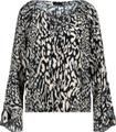Bluse mit Leomuster 36 - Schwarz Gemustert