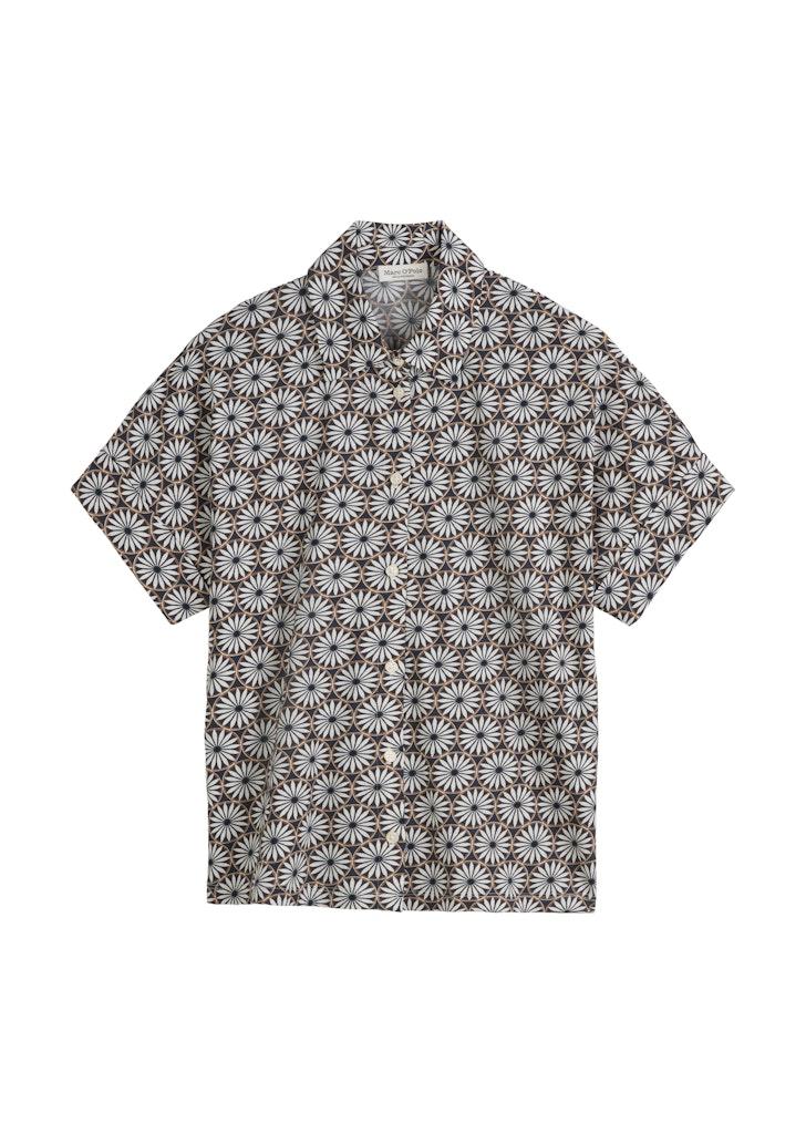 Print-Bluse regular M Regular Fit - Multi/muted Blue