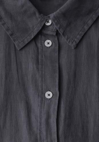 Leinen-Hemdbluse L - Volcanic Grey