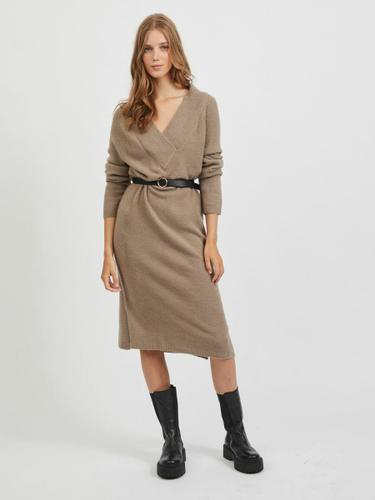 VIMADELIA V-NECK L/S KNIT DRESS - NOOS XS Normal geschnitten - Fungi