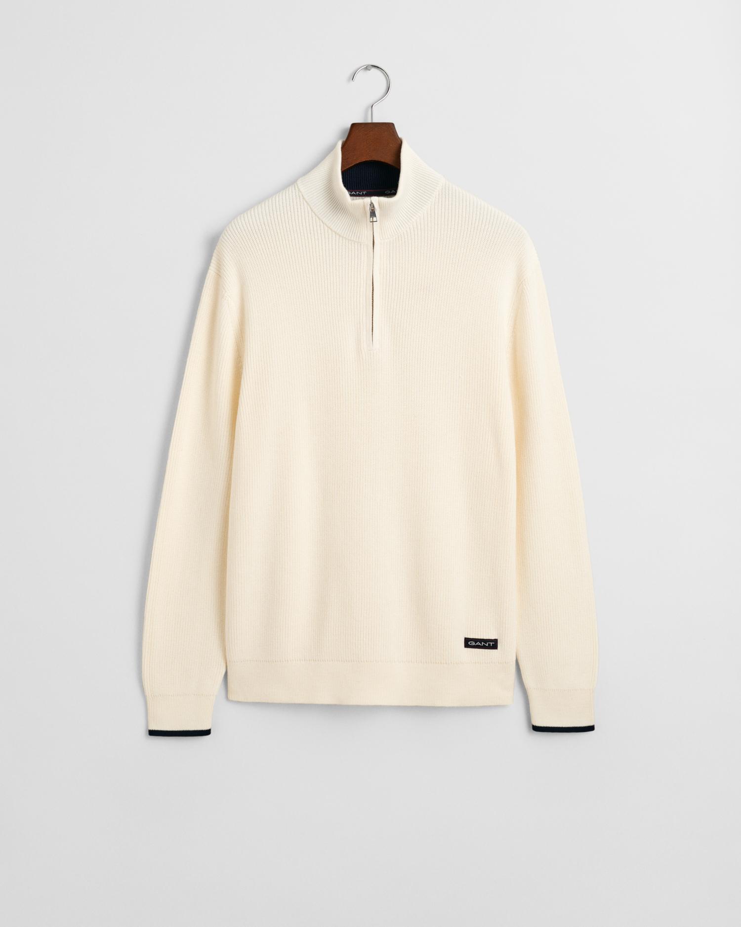 Gerippter Troyer aus Baumwolle XL - Cream