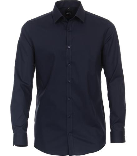 Popeline Hemd uni 001420 42 Body Fit - Blau
