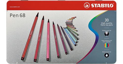 STABILO Filzstifte Pen 68 Metalletui, 30 Farben