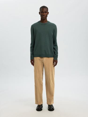 SLH220-LOOSE ART CORDUROY PANT 36/32 Locker geschnitten - Kelp