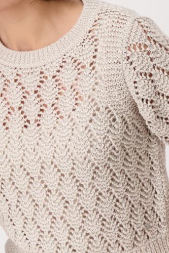 Strickpullover mit Lurex 44 - Warm Sand