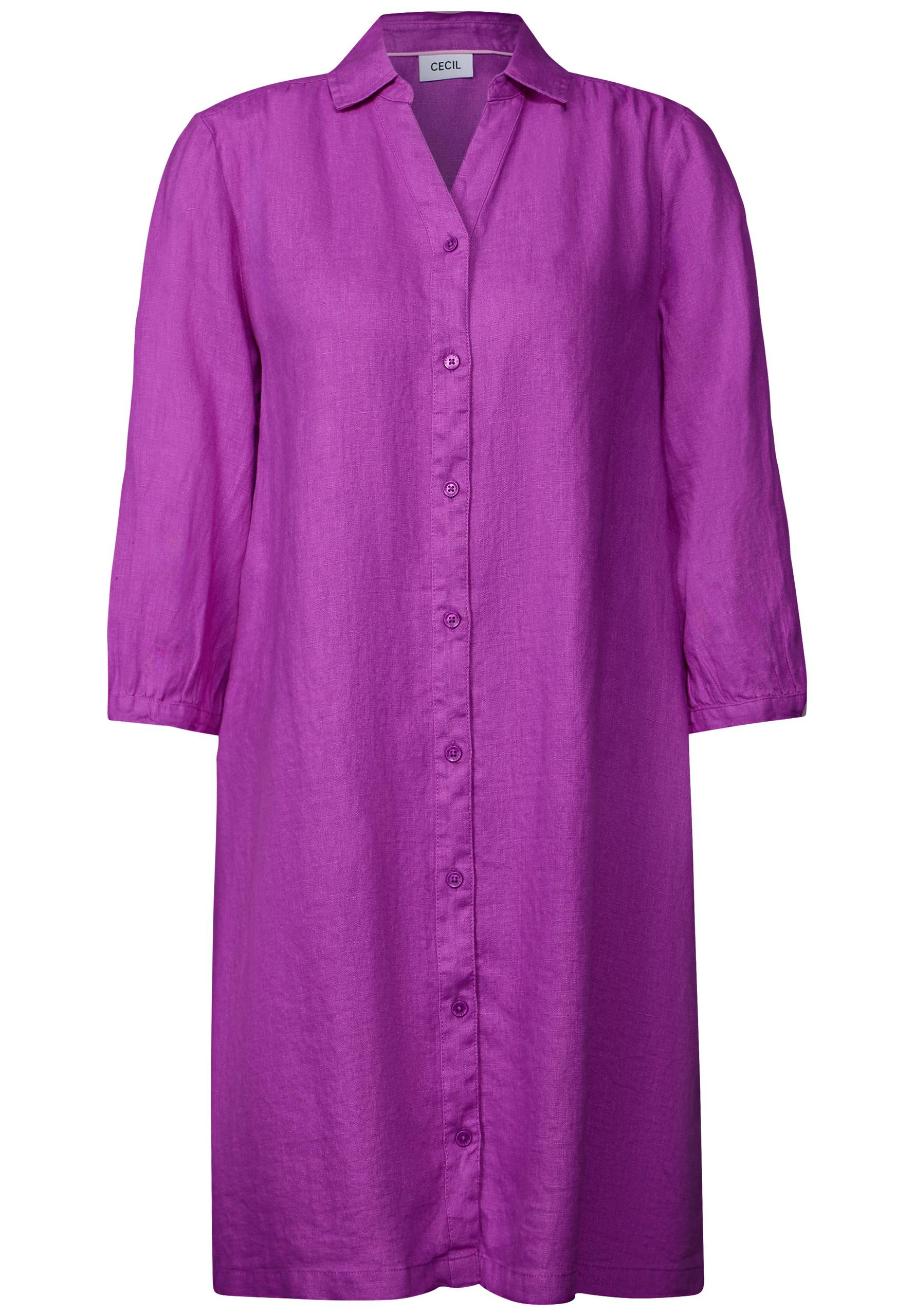Blusenkleid aus Leinen L - Magenta Lacquer