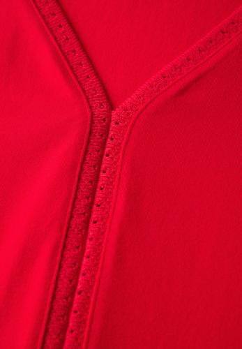 Jersey-Top mit Häkeldetails Rot 36