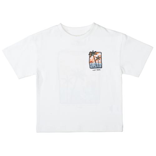 Kn.-T-Shirt, oversized 92/98 - Cream White
