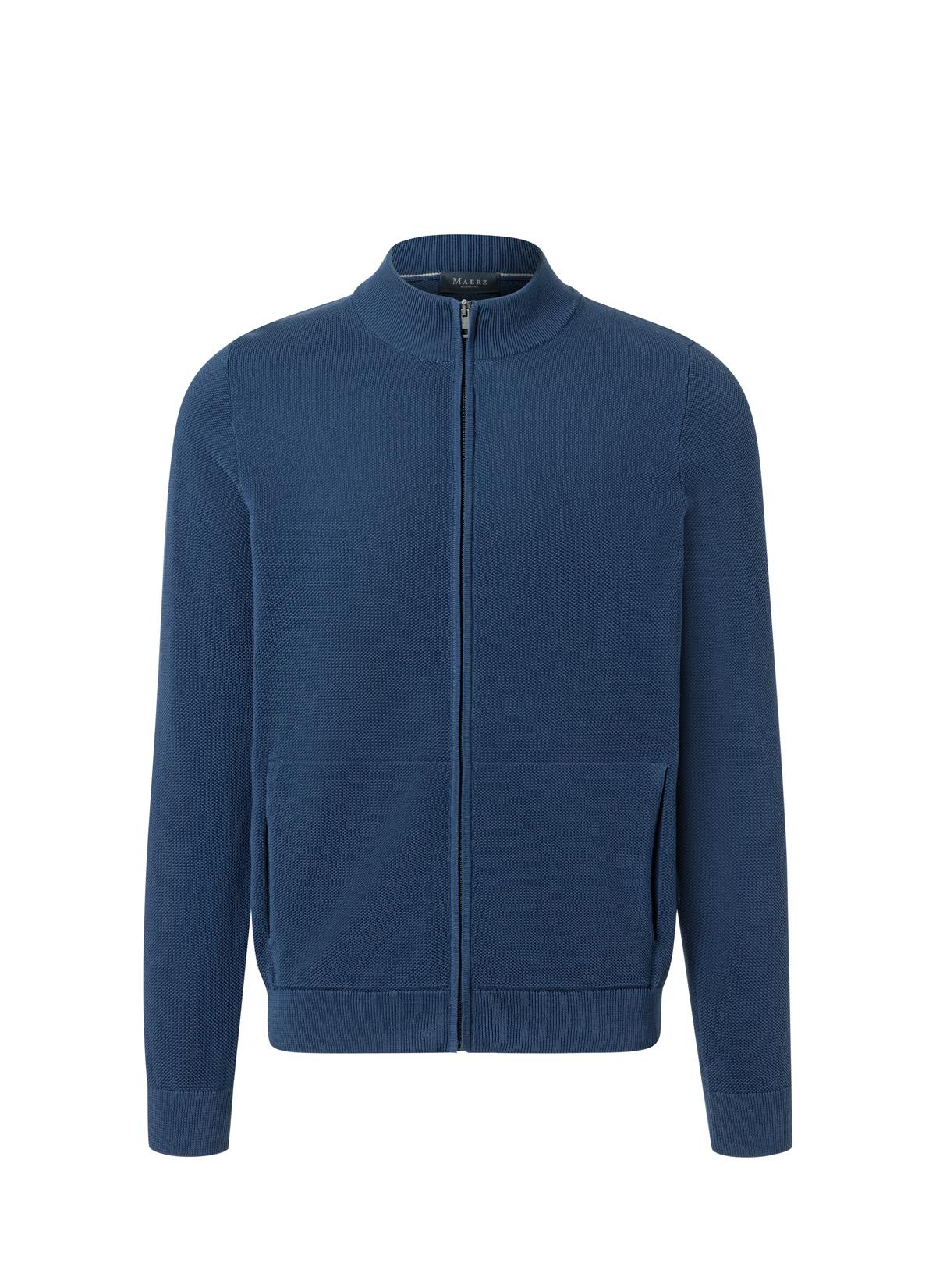Strickjacke Zip 1/1 Arm Regular Fit - Deep Sea