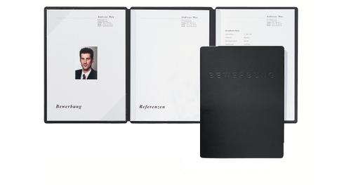 Bewerbungsmappe Square Classic 3tlg. schwarz Ordner
