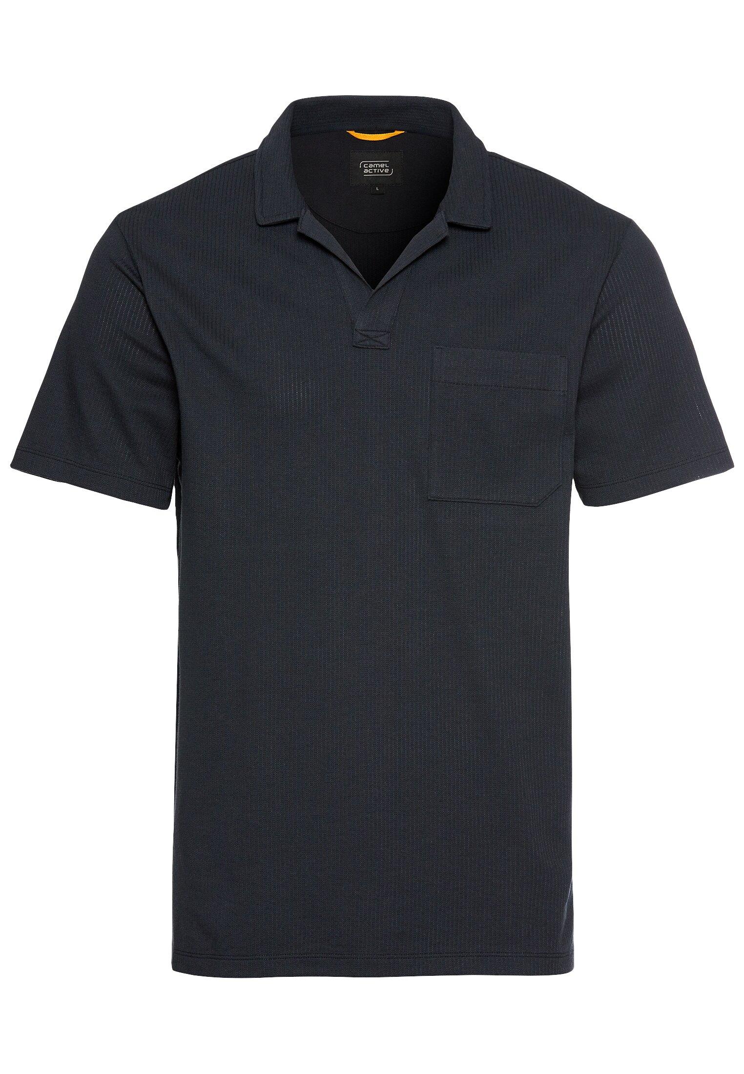 Kurzarm Poloshirt mit Brusttasche Blau XL