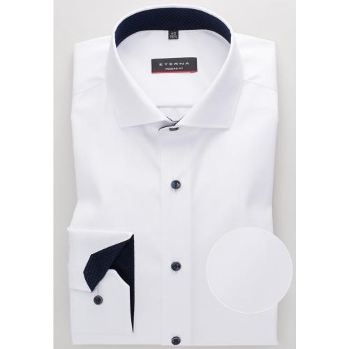 Cover Shirt Twill Langarm 41/Langarm - 65cm MODERN FIT - Weiß