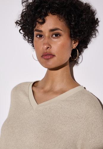 Strick-Look T-Shirt 36 - Cotton Beige