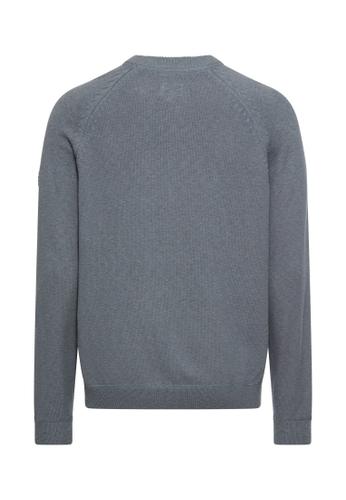 Strickpullover mit Rundhalsausschnitt L Regular Fit - Stormy Blue