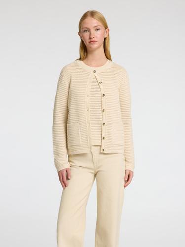 SLFVINNA LS STRUCTURE KNIT CARDIGAN NOOS M Locker geschnitten - Birch