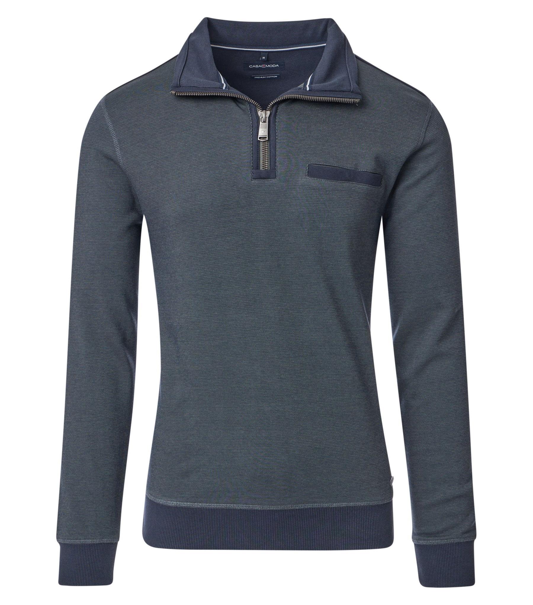 Sweat-Troyer gemustert - Blau / M