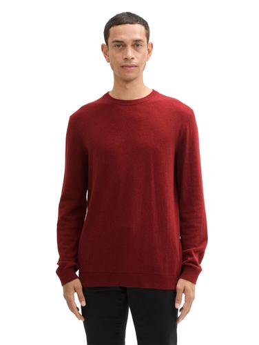Strickpullover mit recyceltem Kaschmir XXL Regular Fit - Burgundy Dark Red Melange