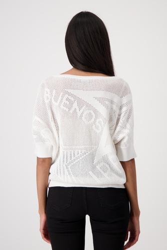Ajour-Pullover mit Strickmuster 36 - Cream