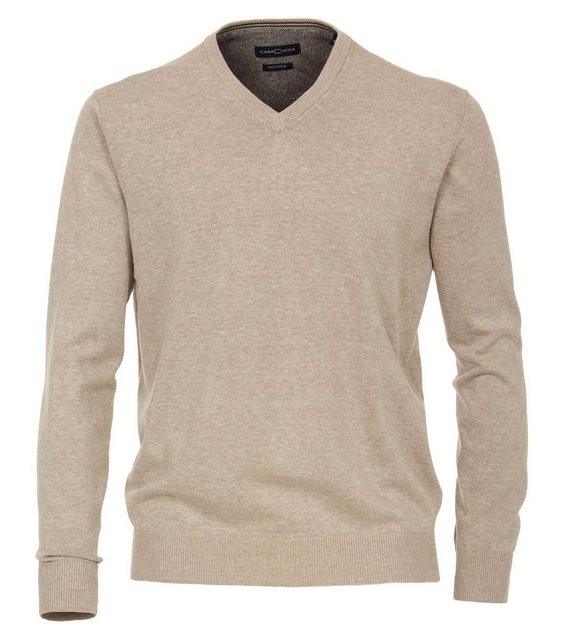 Pullover mit V-Ausschnitt uni 004430 L - Beige
