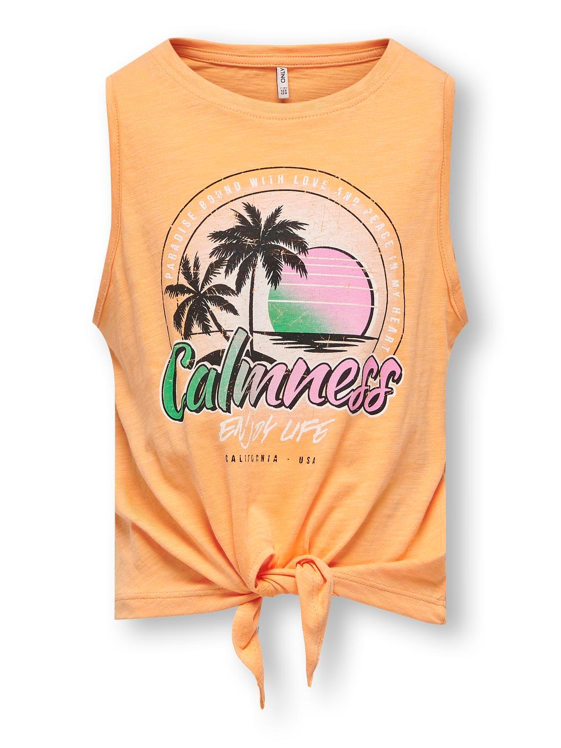 KOGKARINA S/L KNOT PALMS TOP BOX JRS 146/152 Normal geschnitten - Orange Chiffon