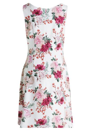 Blumenkleid 40 Figurumspielend - Cream/pink