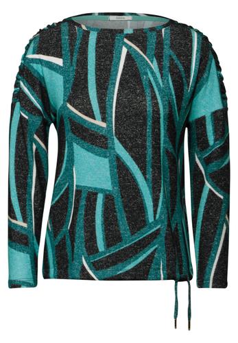 Bedrucktes Langarmshirt L - Black Melange