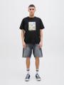 JORALMERIA FRONT TEE SS CREW NECK Schwarz L