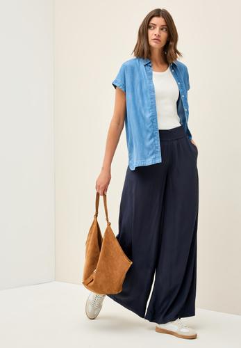 Wide Leg Crepe Hose S/30 - Universal Blue