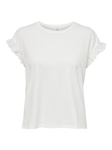ONLIRIS S/S EMB TOP JRS M Normal geschnitten - Cloud Dancer