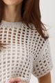 Ajour-Kurzarm-Pullover mit Lurex 38 - Seashell