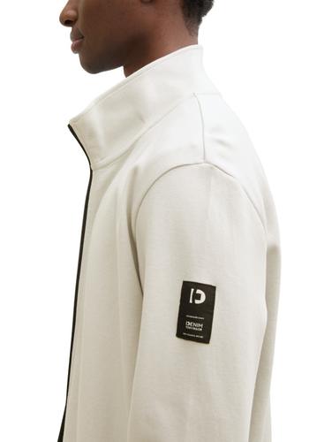 Piqué Sweatjacke mit Stehkragen L Regular Fit - Chalk Grey