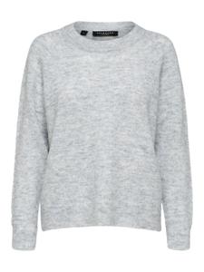 SLFLULU LS KNIT O-NECK B NOOS M Normal geschnitten - Light Grey Melange