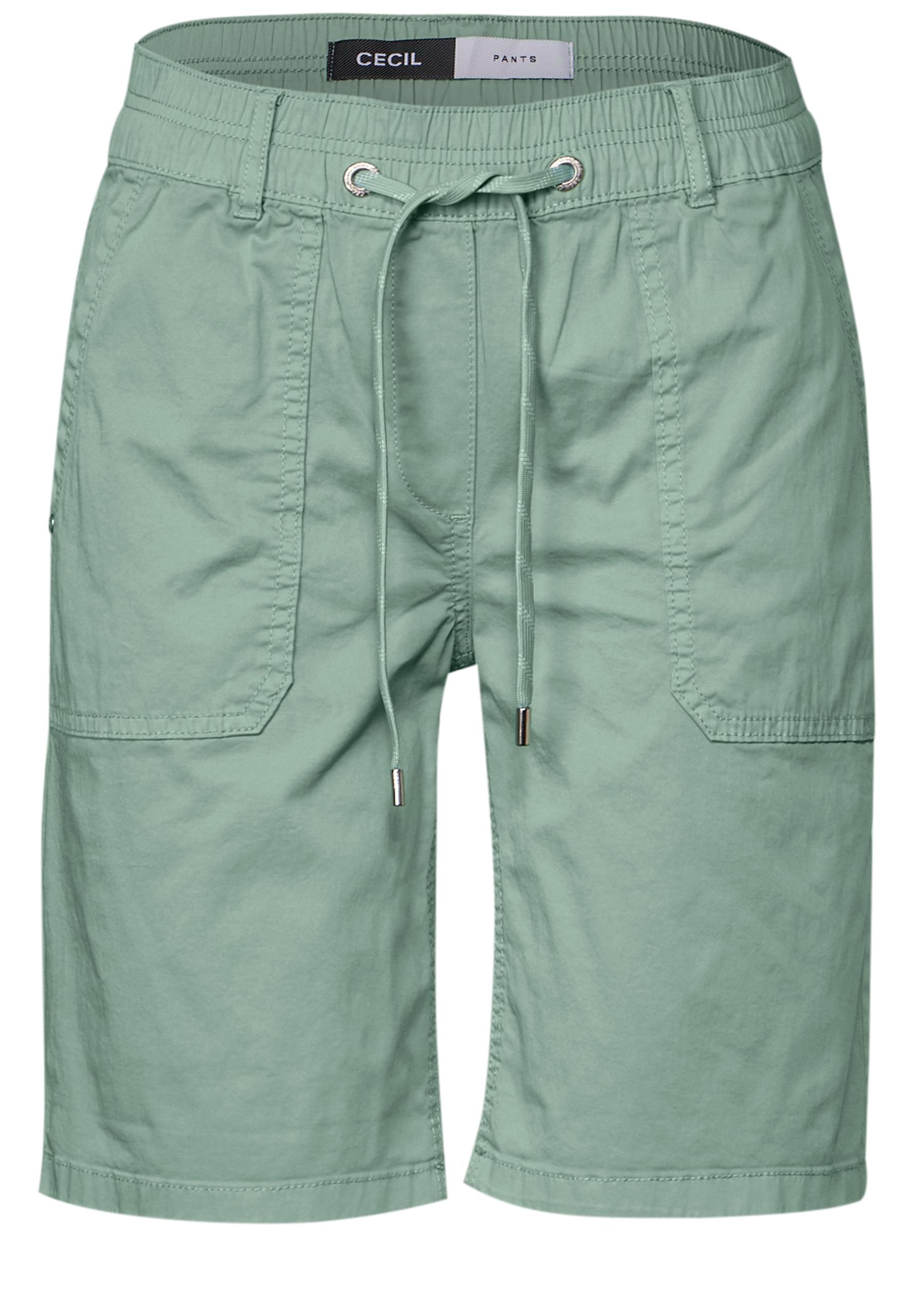Twill Shorts im Washed-Look L - Matcha Green