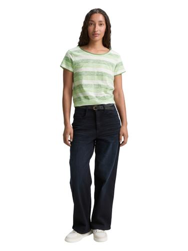 T-Shirt mit Rundhalsausschnitt XL Regular Fit - Green Shading Stripe