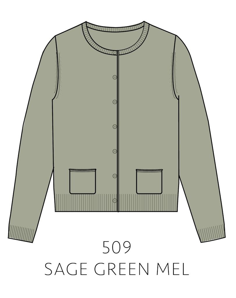 NOS Cardigan, Rundhals Grün 36