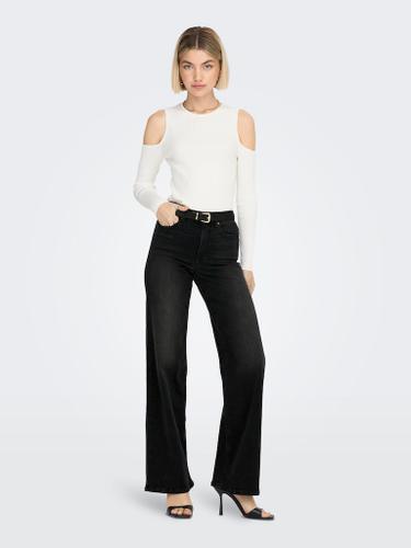 ONLMADISON BLUSH HW WIDE DNM CRO099 NOOS XS/32 Weiter Beinschnitt - Washed Black