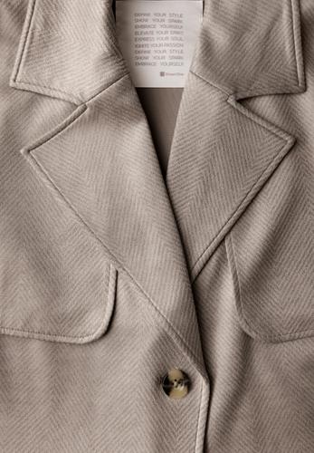 Kurze Velours Jacke 34 - Breezy Beige