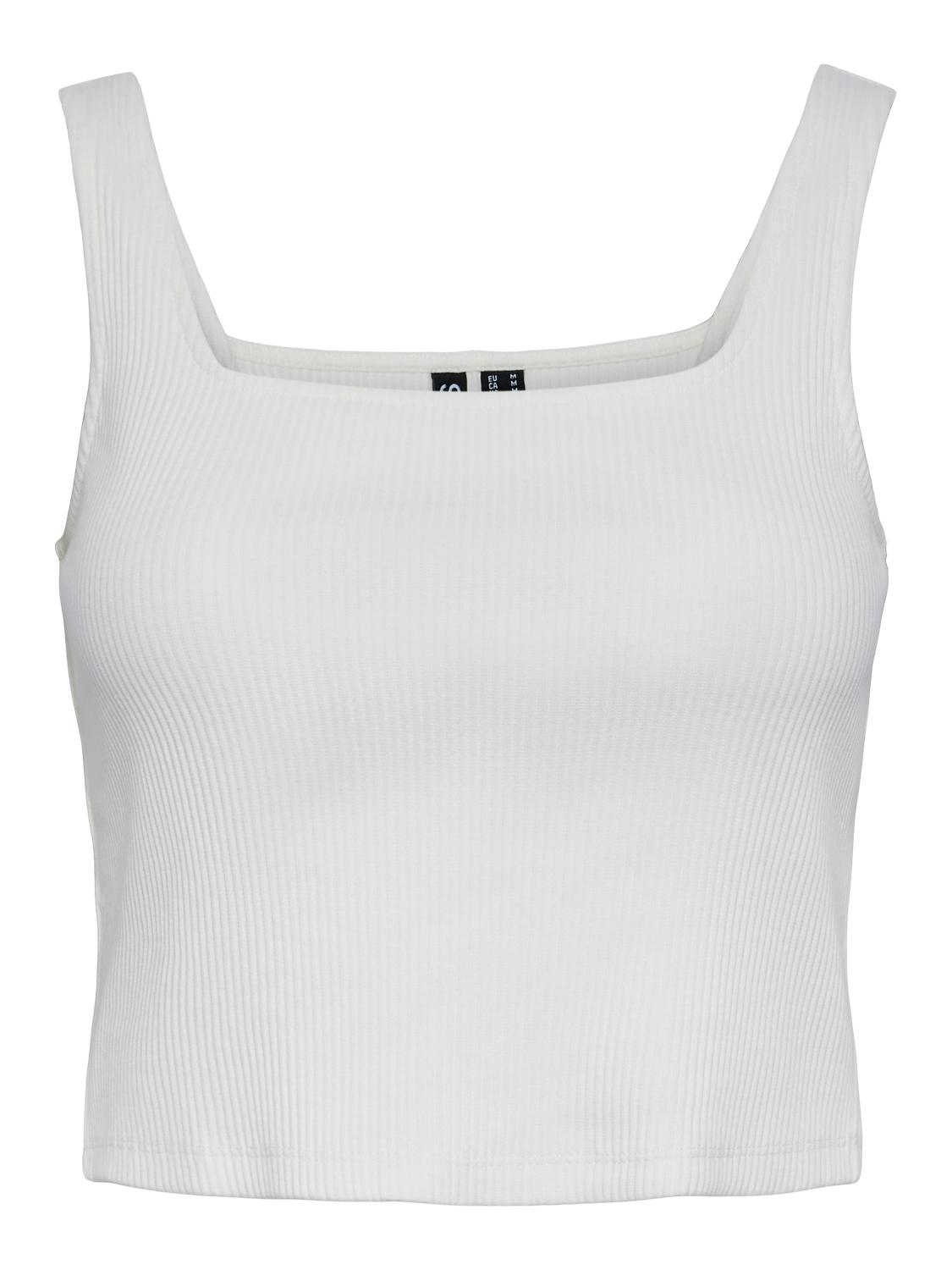 PCNUKISA CROPPED TANK TOP NOOS M Slim Fit - Cloud Dancer