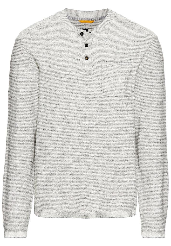 Henley Langarmshirt aus einem Baumwollmix Grau M