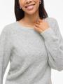 VILASSIA O-NECK L/S CABEL KNIT TOP -NOOS XL Normal geschnitten - Light Grey Melange